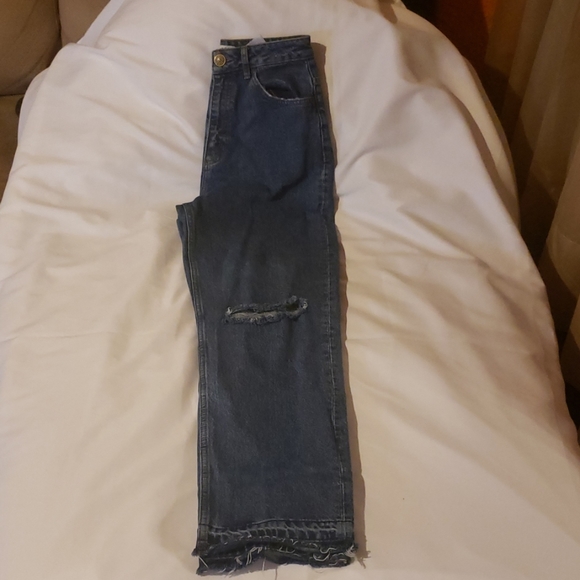 Sandro Paris Ripped Knee WideLeg Mom Jean size 36 - Picture 4 of 6